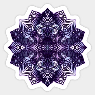 Blue/Purple Paint Pour Mandala Sticker